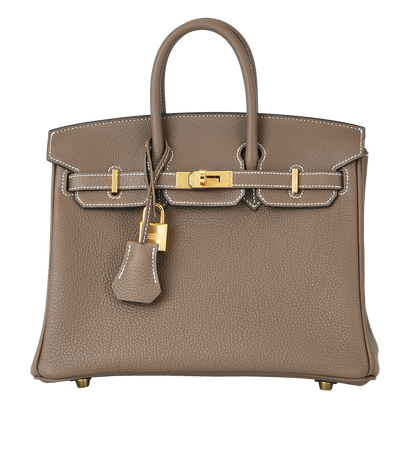 Birkin 25 In Clemence Etoupe, front view